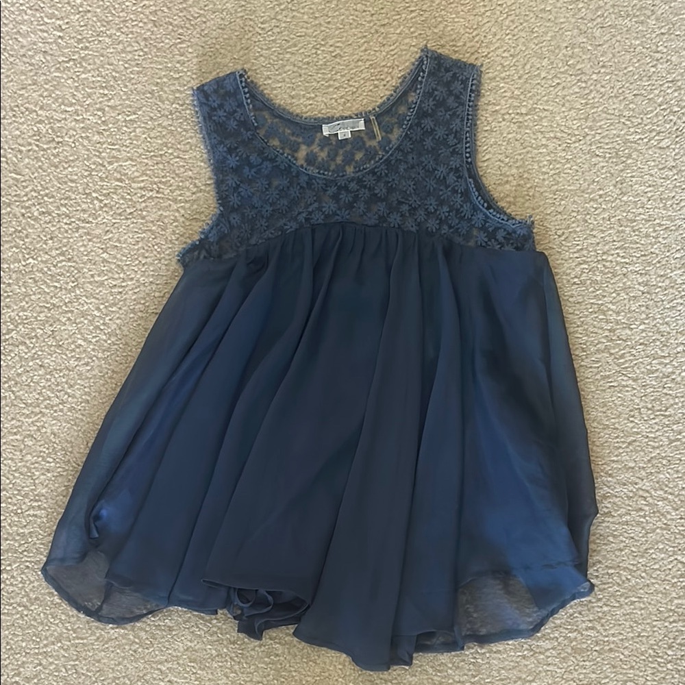 Kids Navy Blue Sleeveless Top